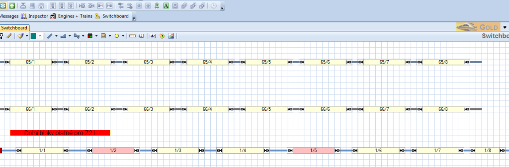 Obr. 6 - Testovací layout v TC 8